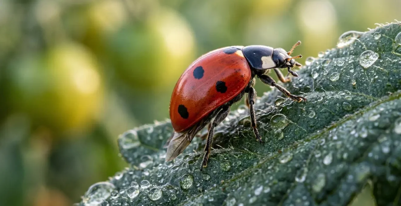 Close-up of precision agricultural pest monitoring in crop field with natural biological control indicators